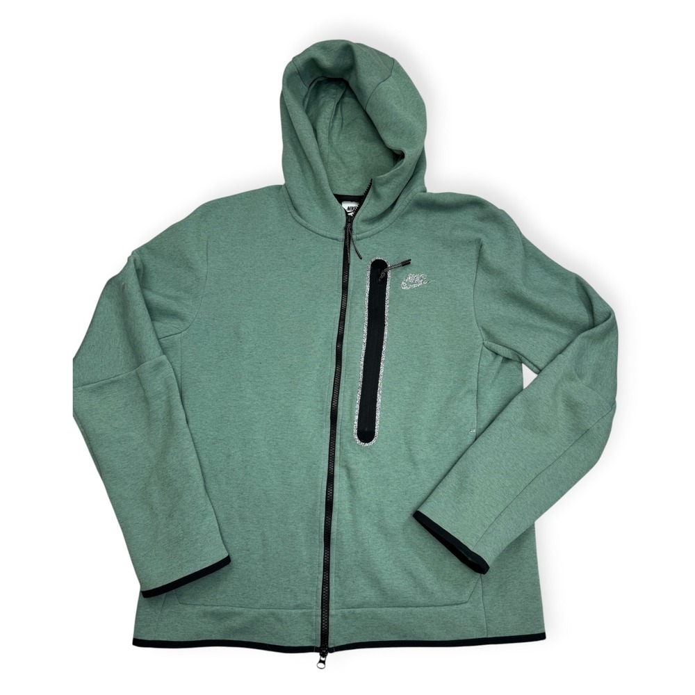 Nike Tech Fleece Hoodie Men Medium Green Full Zip DR9150-361